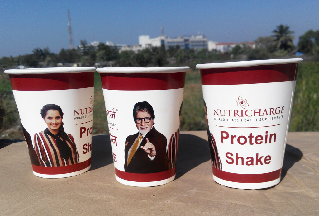 Printed Paper Cups for Nutricharge – An Energy Drink