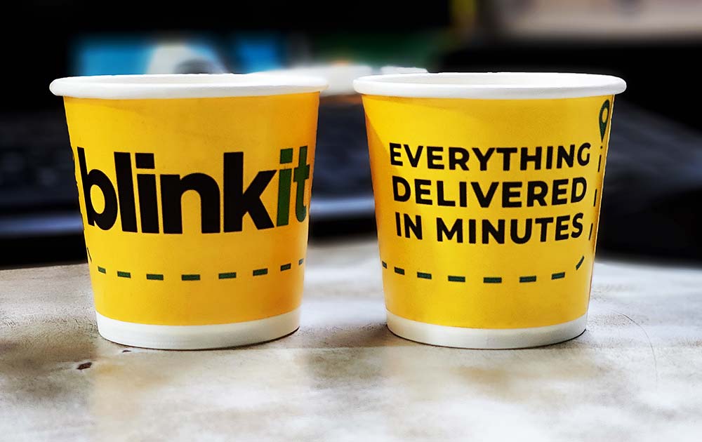 Paper Cup for the most popular Grocery app – Blinkit
