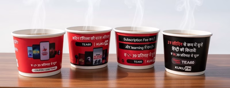 Paper cup manufacturer kuku fm promotion