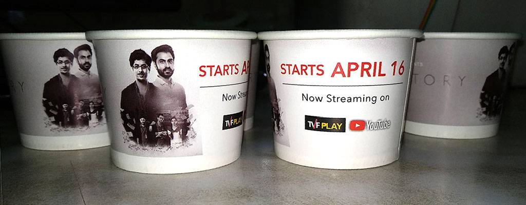 Paper Cups for the promotion of webseries Kota Factory